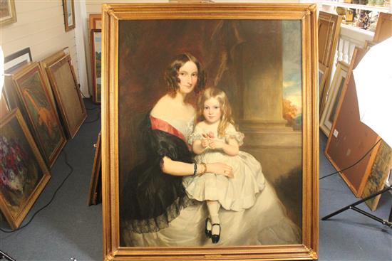 Sir Francis Grant P.R.A. (1803-1878) Portrait of Maria, Lady Lechmere and her daughter, Louisa, 49 x 39.5in.